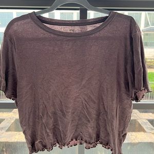 Pinkish brown baby tee from Aerie